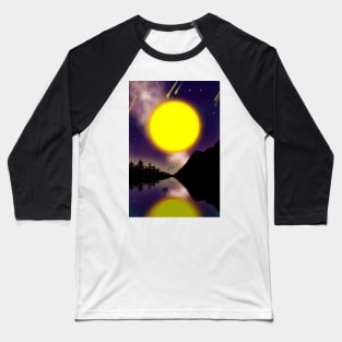 Super Moon Above The River Baseball T-Shirt